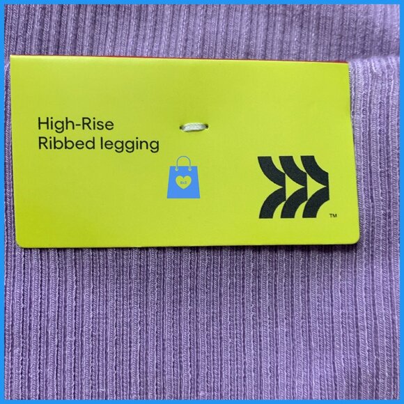 Large - Womens Seamless High-Rise Ribbed Leggings - All In Motion - Light Purple - Picture 5 of 11